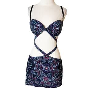 NWT ClubExx‎ rave religion dollskill bodycon cut out dress bra top sz L